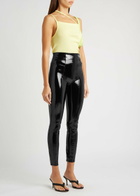 Spanx Patent Faux-leather Leggings Black