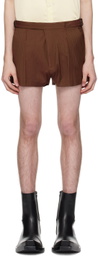 EGONlab Brown Double Buckle Shorts