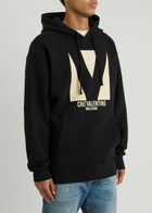 Valentino Logo Hooded Cotton Sweatshirt Black
