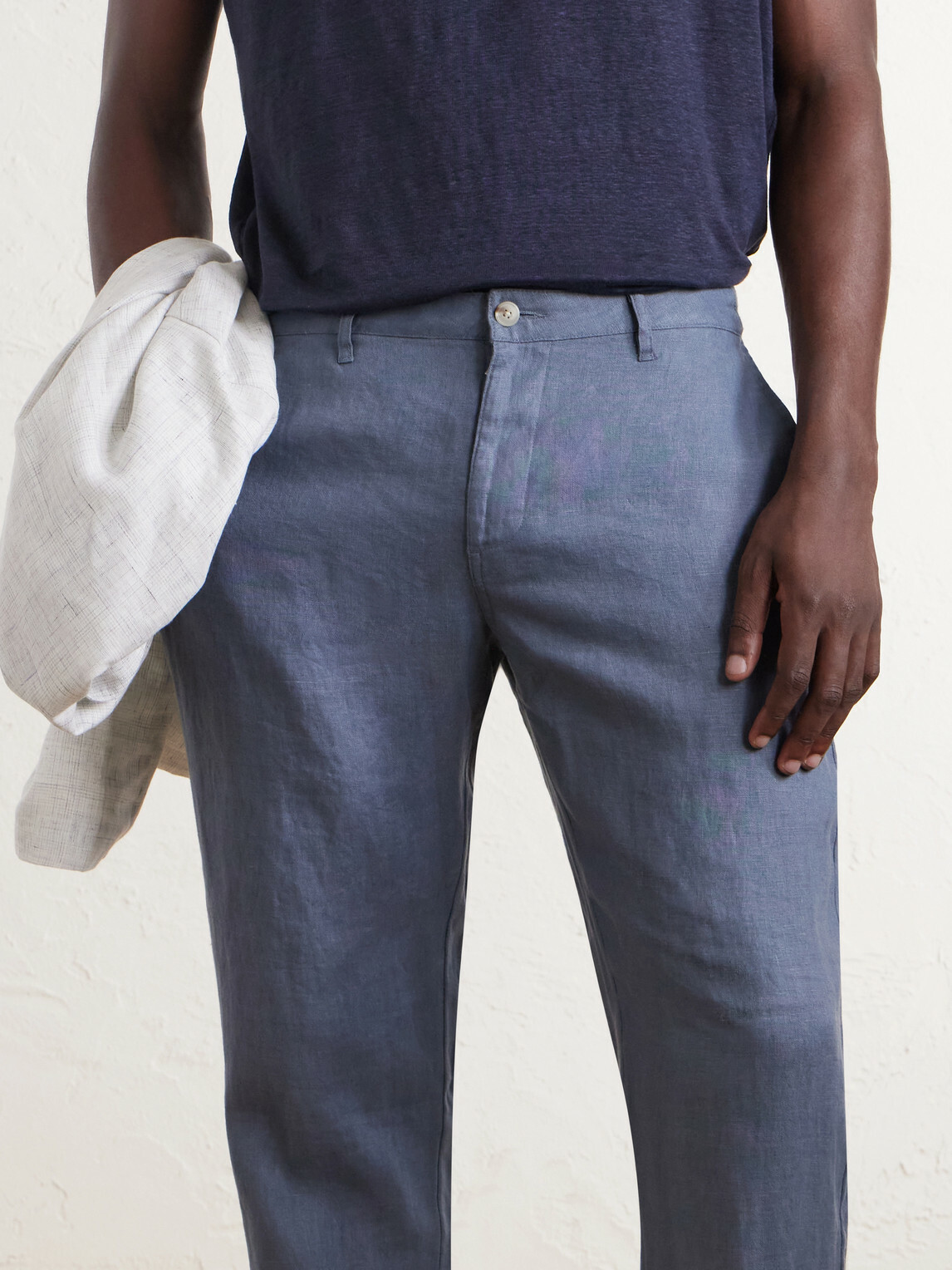 Onia - Straight-Leg Linen Trousers - Blue