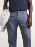 Onia - Straight-Leg Linen Trousers - Blue