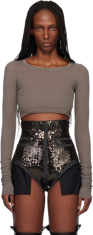 Photo: Rick Owens Gray LS Crop T-shirt