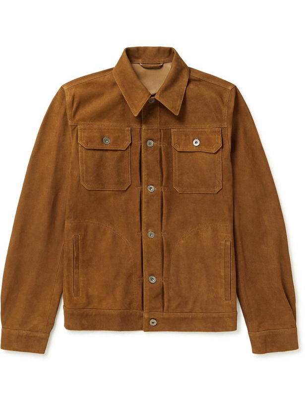 Photo: Kingsman - Suede Trucker Jacket - Brown