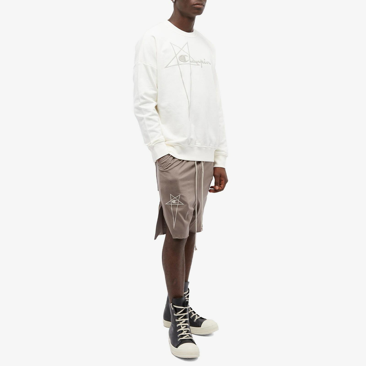 Rick Owens x Champion Beveled Pods Short in Dust Rick Owens