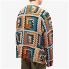 Engineered Garments Men's Knit Cardigan in Multi Crochet Knit
