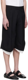 ALAINPAUL Black Knee Tailored Shorts