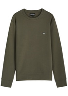 Emporio Armani Logo Stretch-cotton Sweatshirt Khaki