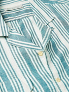 Outerknown - Backyard Convertible-Collar Striped Hemp and TENCEL™ Lyocell-Blend Shirt - Blue