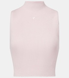 Courrèges Ribbed cotton and wool tank top