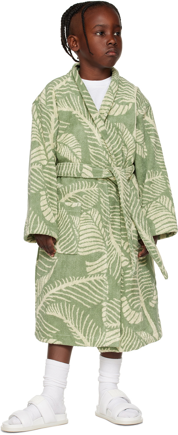 OAS Kids Green Banana Leaf Bathrobe