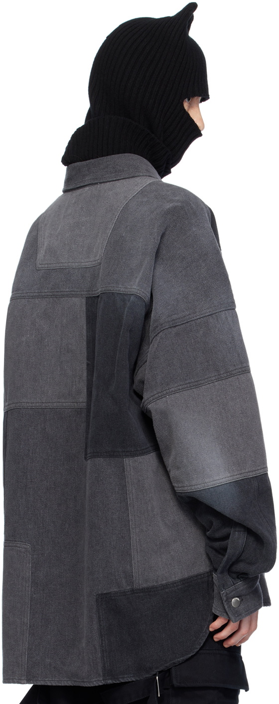 AMBUSH Black Patchwork Denim Shirt