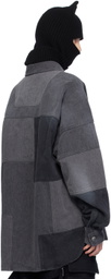 AMBUSH Black Patchwork Denim Shirt