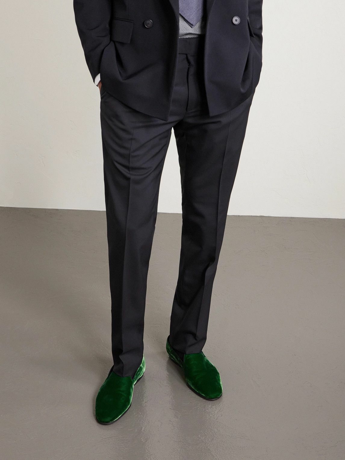 TOM FORD - Velvet Slippers - Green