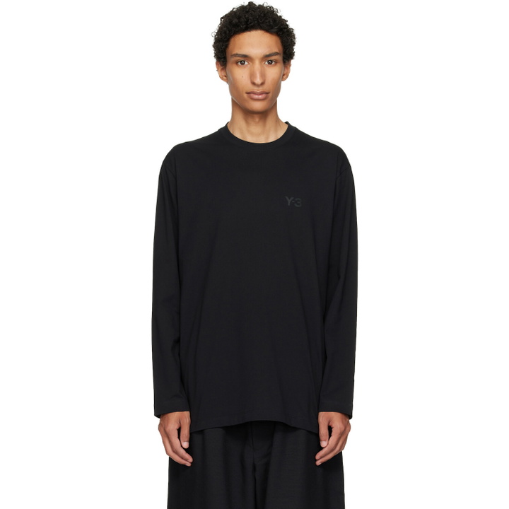Photo: Y-3 Black Logo Long Sleeve T-shirt