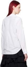 Black Comme des Garçons White Ruffle Shirt