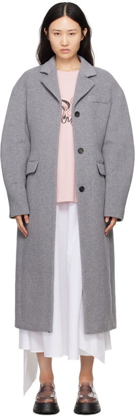 Photo: MSGM Gray Dropped Shoulder Coat