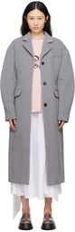 MSGM Gray Dropped Shoulder Coat