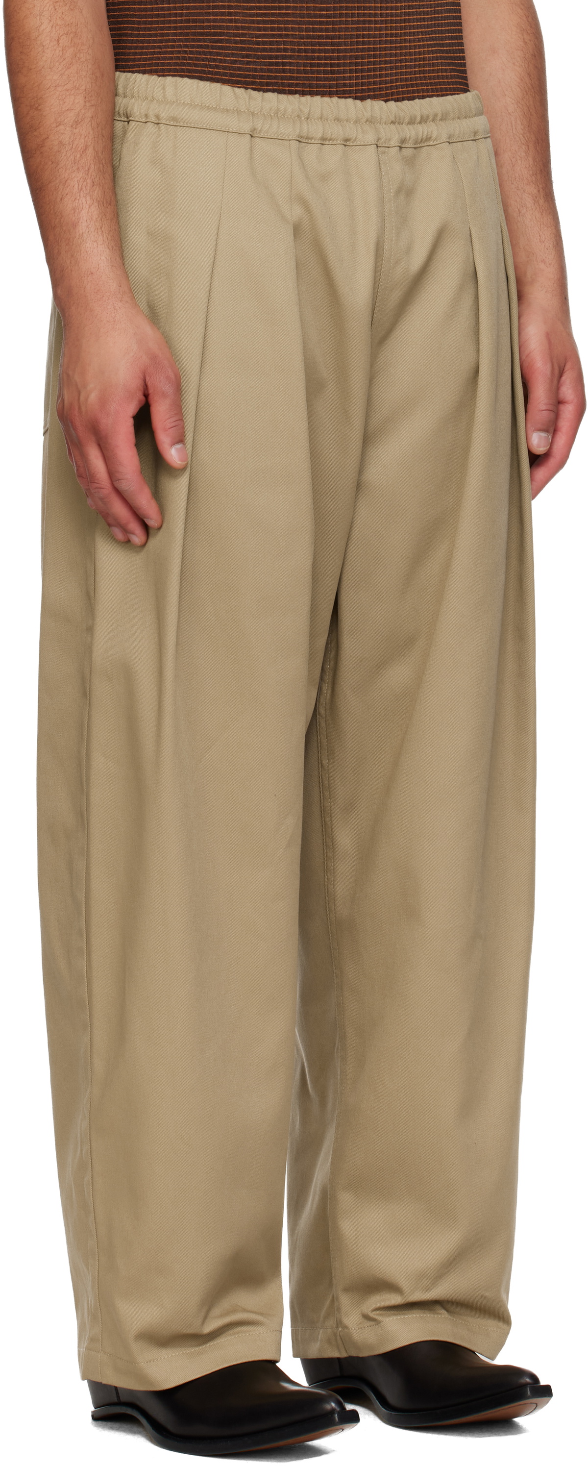 Maison Margiela Beige Dropped-Rise Trousers