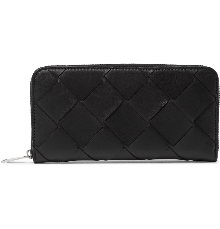 Photo: Bottega Veneta - Intrecciato Leather Zip-Around Wallet - Black