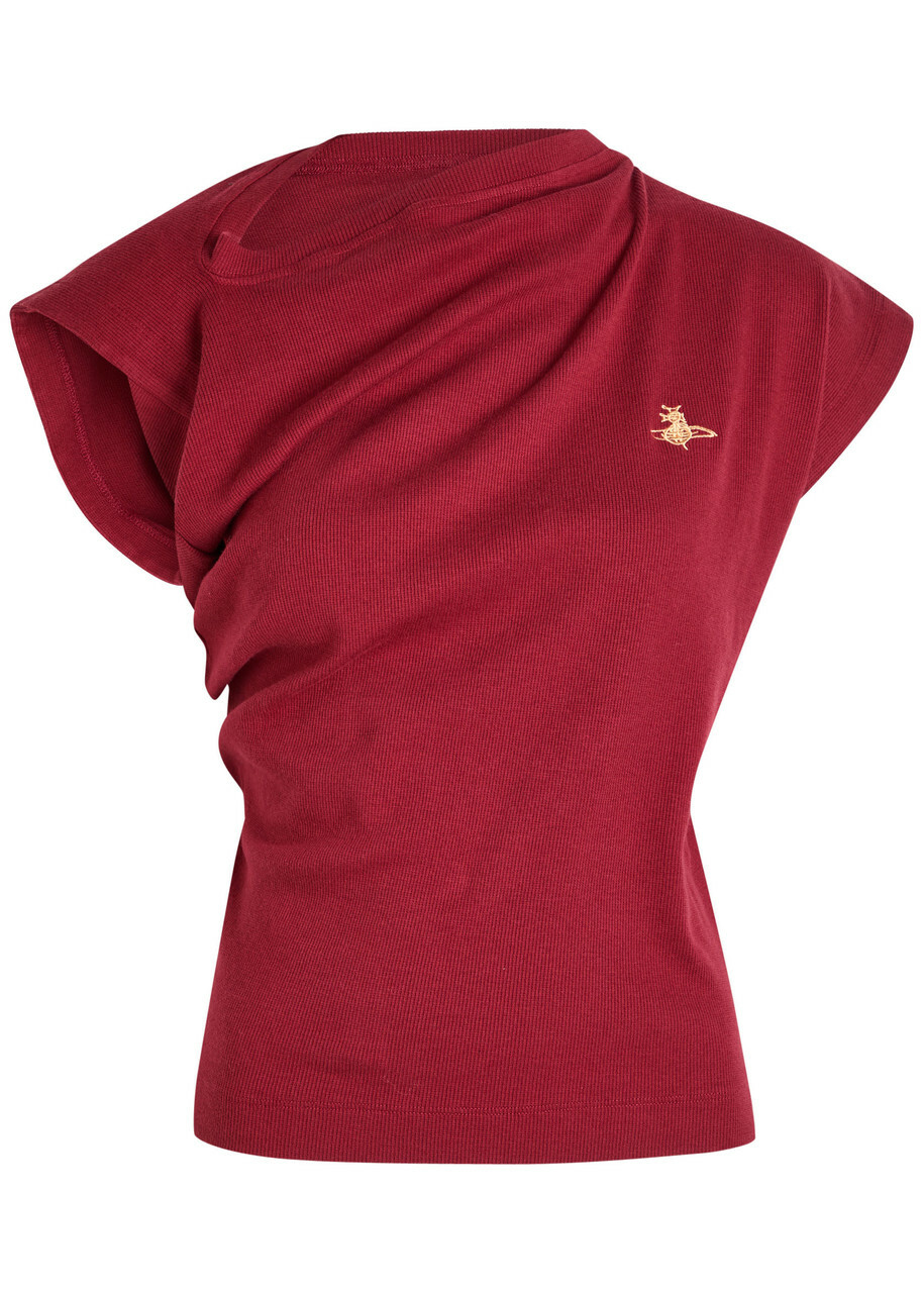 Vivienne Westwood Marina ribbed-knit cotton jersey polo top