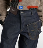JW Anderson Embroidered high-rise straight jeans