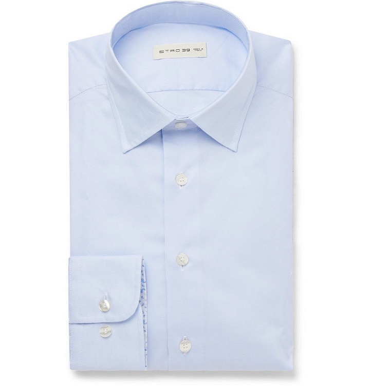 Photo: Etro - Light-Blue Slim-Fit Cotton Oxford Shirt - Blue