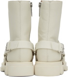 both White Gao Harness Boots