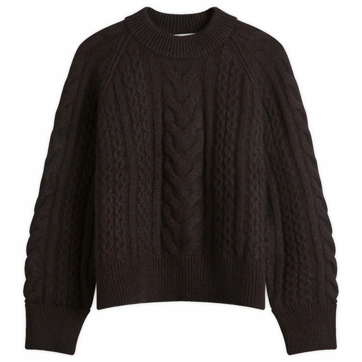 Photo: Studio Nicholson Women's Cable Knit Crew Neck in Espresso