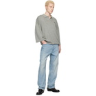 Fear of God ESSENTIALS Gray Signature 3/4 Sleeve 90s Knit Polo
