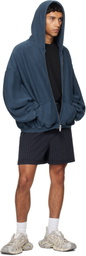 Alexander Wang Blue Graphic Logo Zip Hoodie