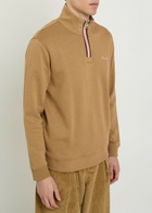 Moncler Logo-embroidered Cotton-blend Sweatshirt Beige
