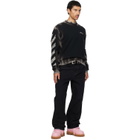 Off-White Black Diagonal Arrow Corrosion Knit Crewneck Sweater