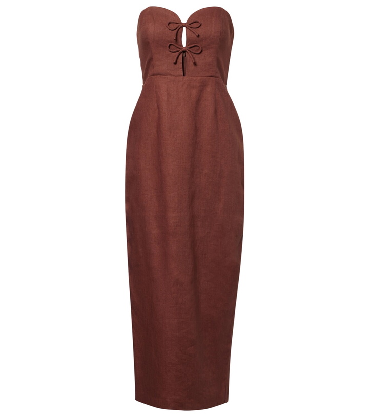 Posse Romeo polka-dot linen maxi dress Posse Posse Romeo polka-dot linen maxi dress Posse