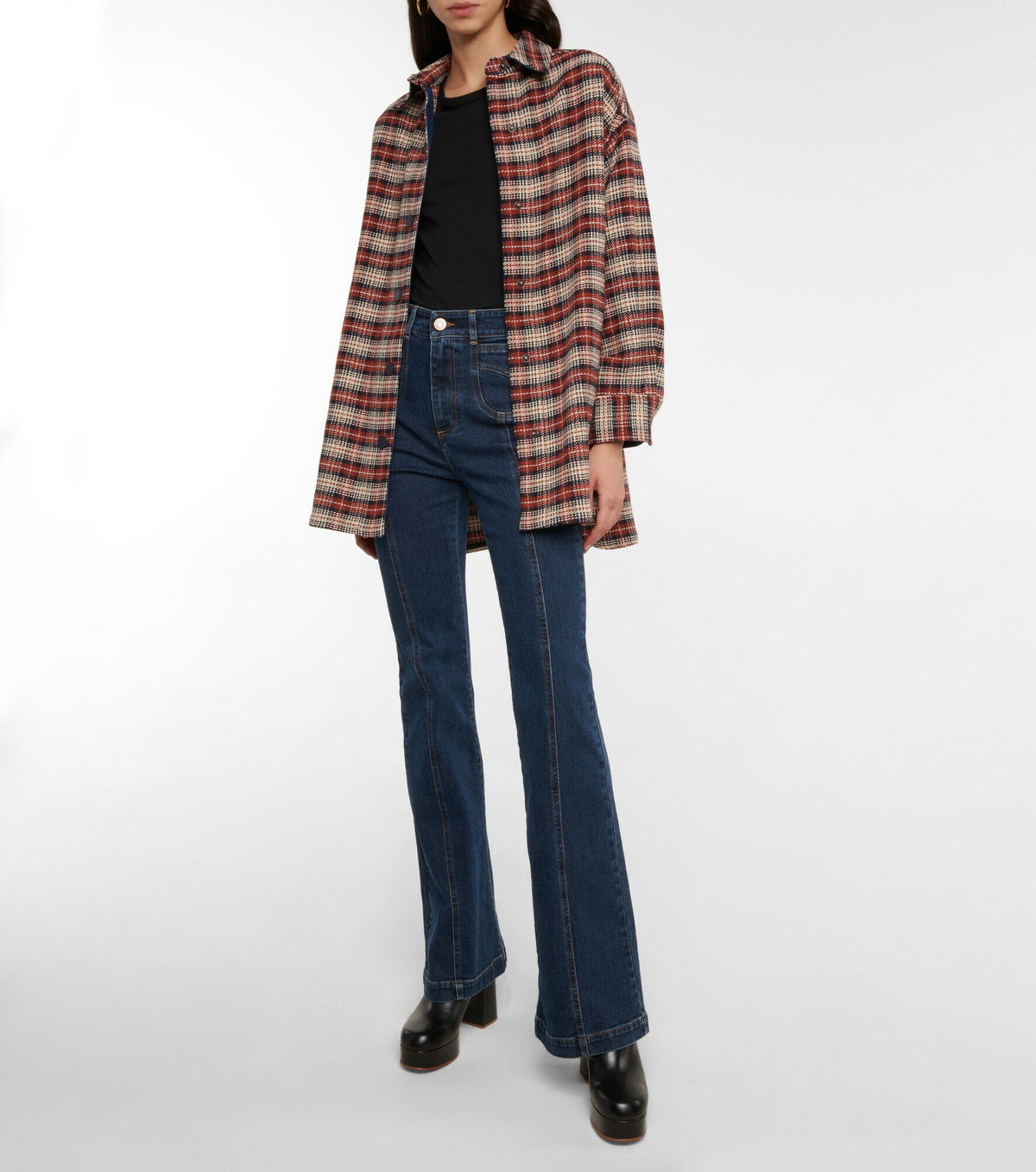 See By Chloe - Checked cotton-blend jacket