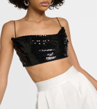 Alex Perry Sequined crop top