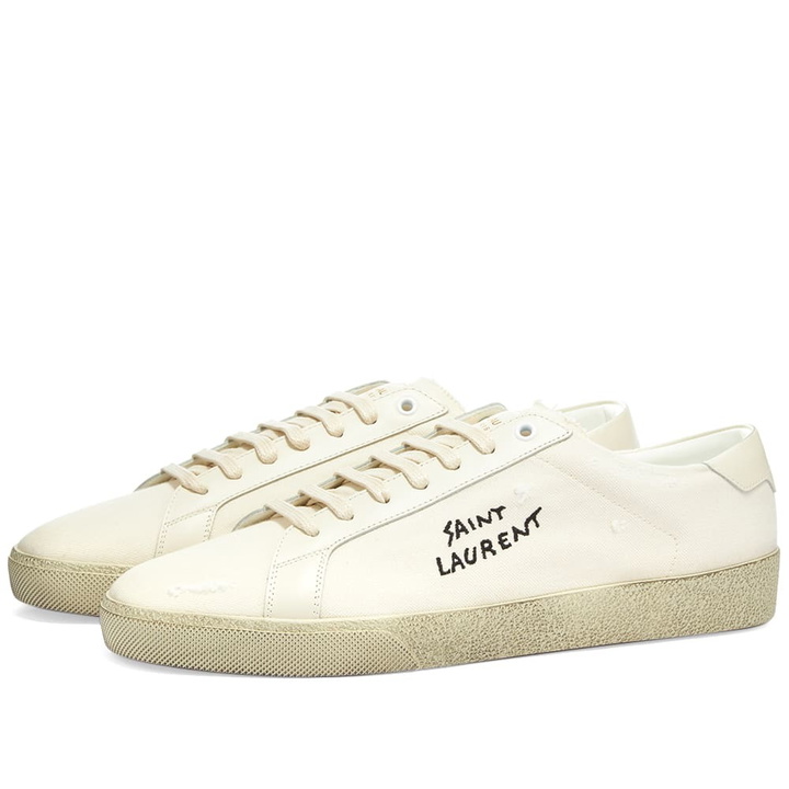 Photo: Saint Laurent SL06 Court Canvas Signature Sneaker