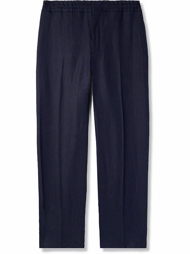 Photo: Zegna - Tapered Oasi Linen Trousers - Blue