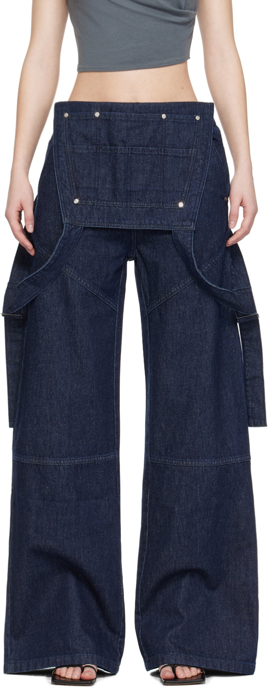 Jade Cropper Navy Gardener Denim Overalls Jade Cropper