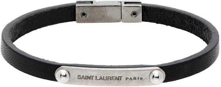 Photo: Saint Laurent Black Thin ID Bracelet
