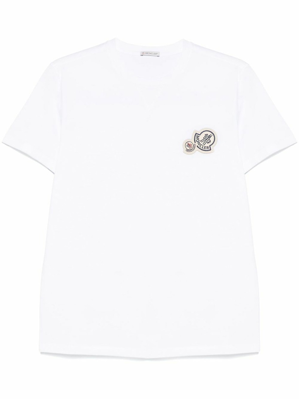 Photo: Moncler White Double Logo Patch T-Shirt