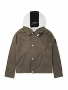 Stone Island - Logo-Appliquéd Colour-Block Tela Resinata Hooded Jacket - Green