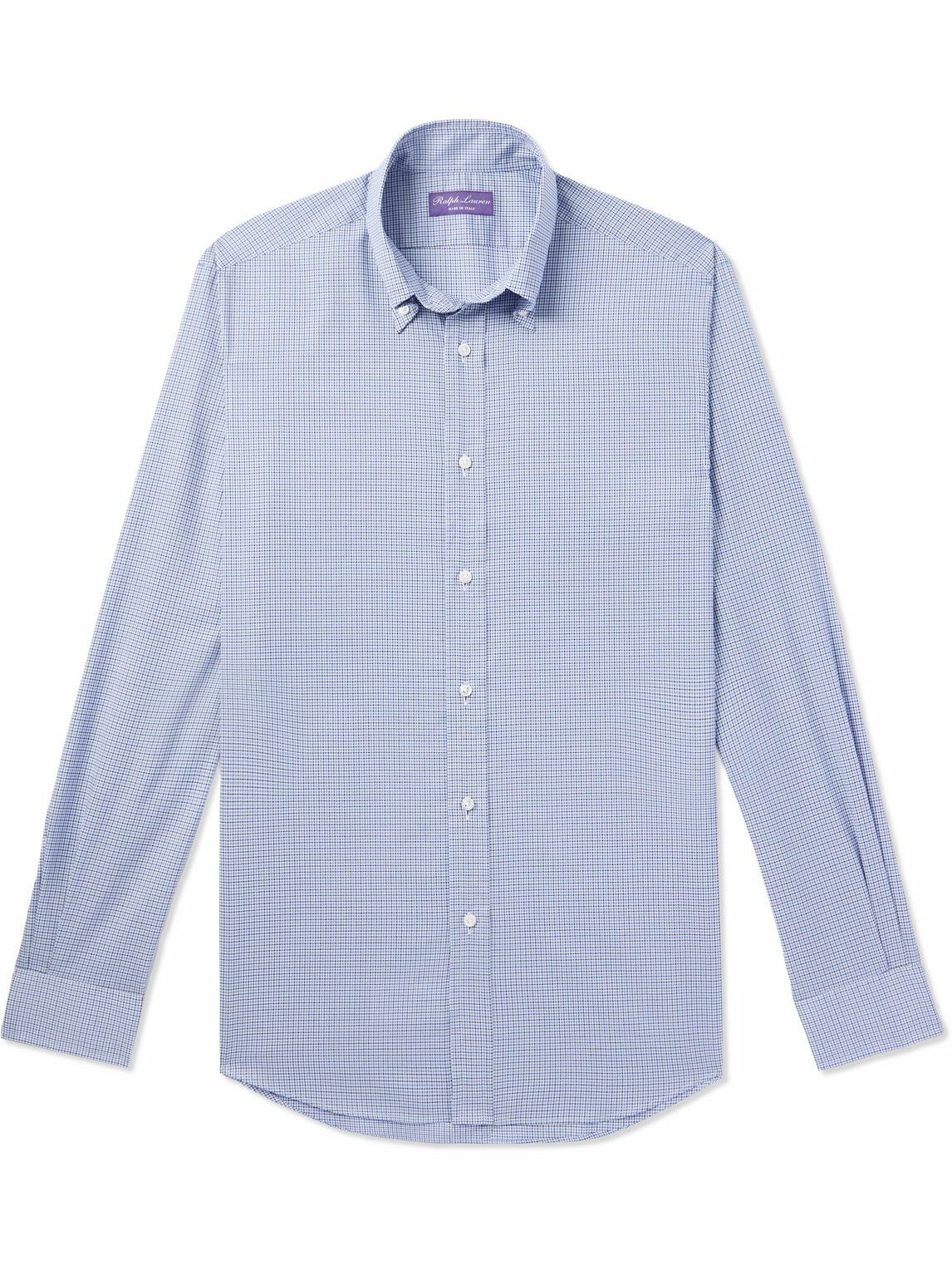Ralph Lauren Purple label - Gingham Cotton-Poplin Shirt - Blue