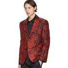 Alexander McQueen Black and Red Ivy Creeper Blazer