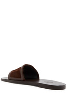 Valentino Garavani Viva Vlogo Leather Sliders Brown