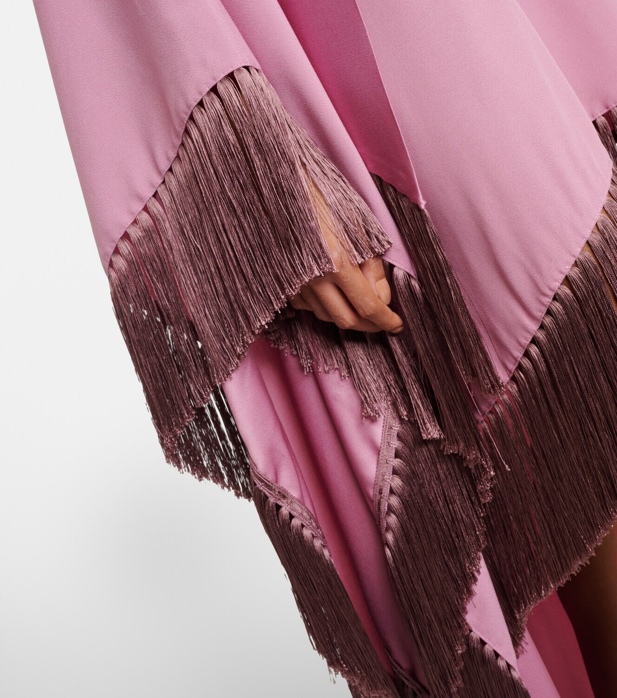 Taller Marmo Asymmetric fringed satin kaftan