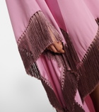 Taller Marmo Asymmetric fringed satin kaftan