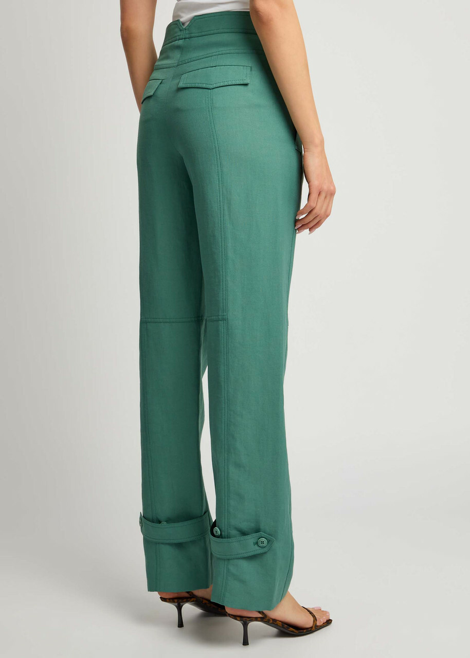 Dorothee Schumacher Summer Cruise Tapered Woven Trousers Green