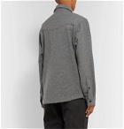 BILLY - Oversized Mélange Wool and Cotton-Blend Overshirt - Gray