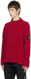 Stone Island Red Chenille Sweater