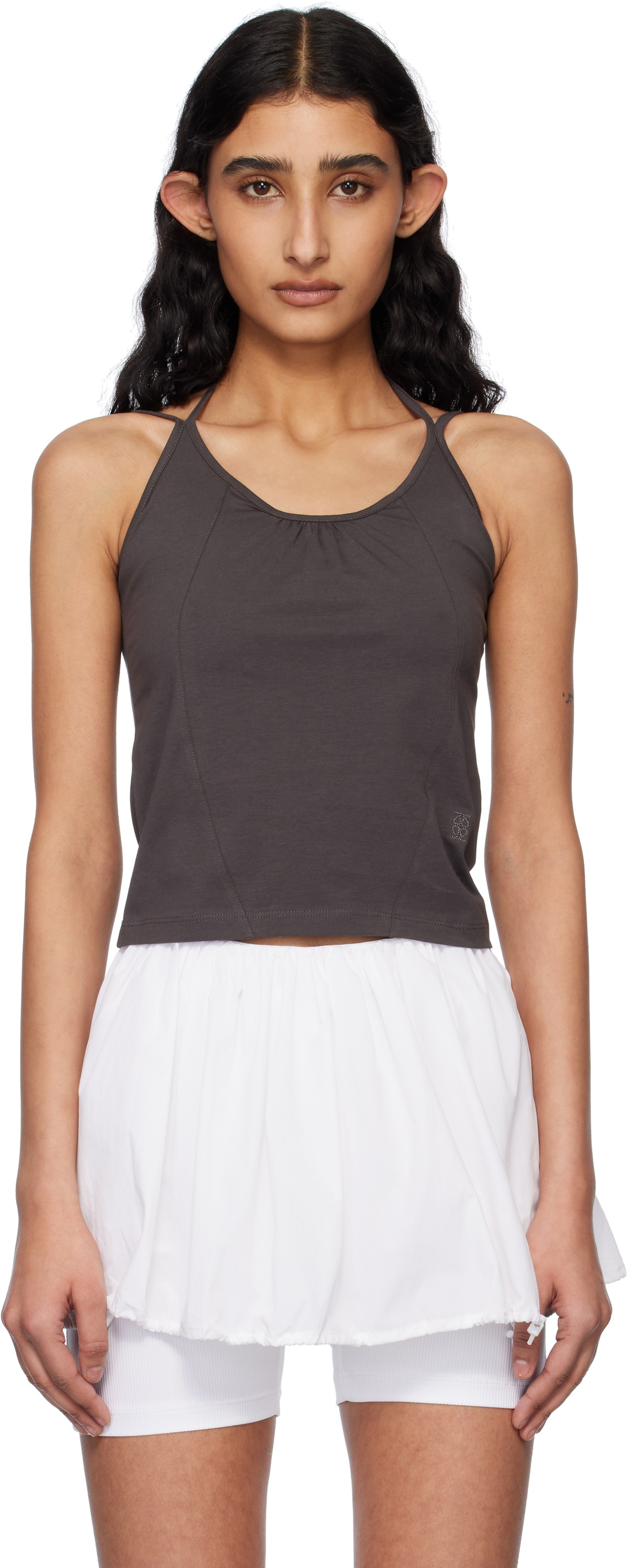 Kijun Gray Double Strap Tank Top